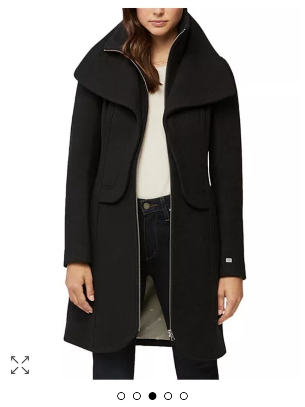 SOIA & KYO Double Collar Wool Blend Coat